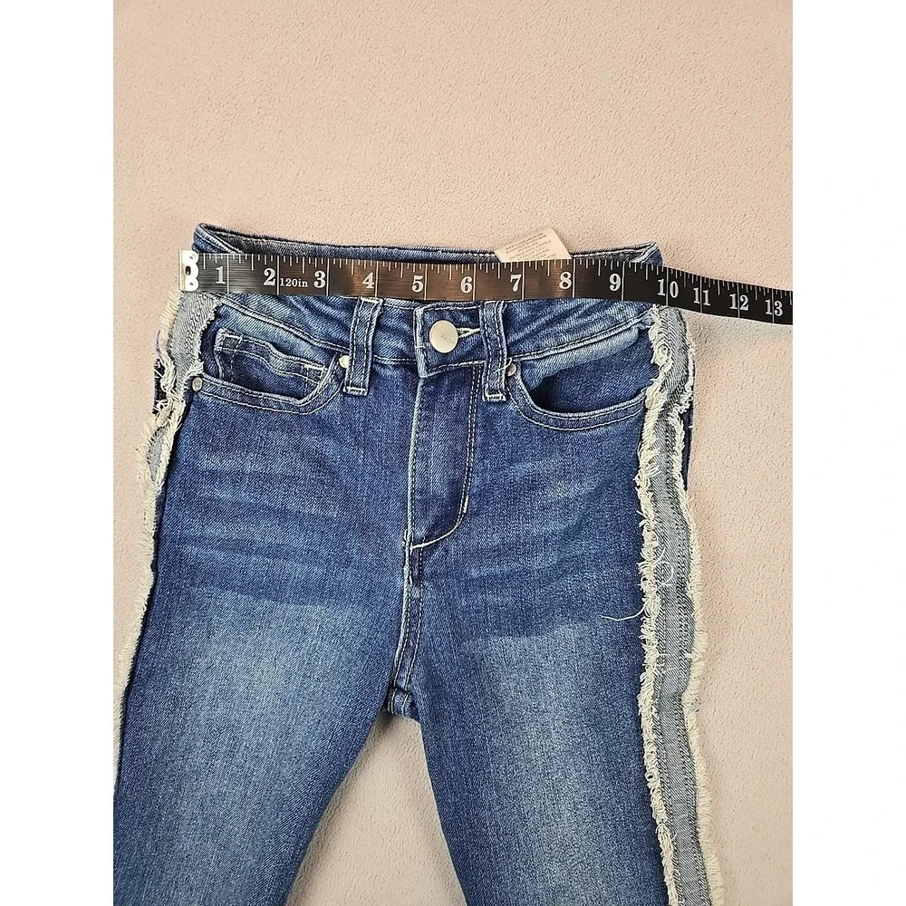 Joe's Jeans Size 8 Girls‎ Distressed Frayed Side Seam Blue Denim Jeans